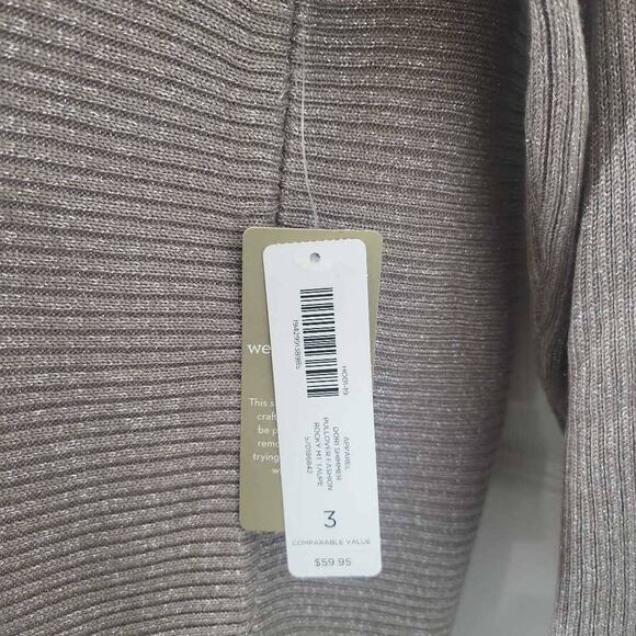 Chico's Size 3 NWT Pullover Sweater Beige Metallic Shimmer Size 18  XL #265 - Picture 3 of 8